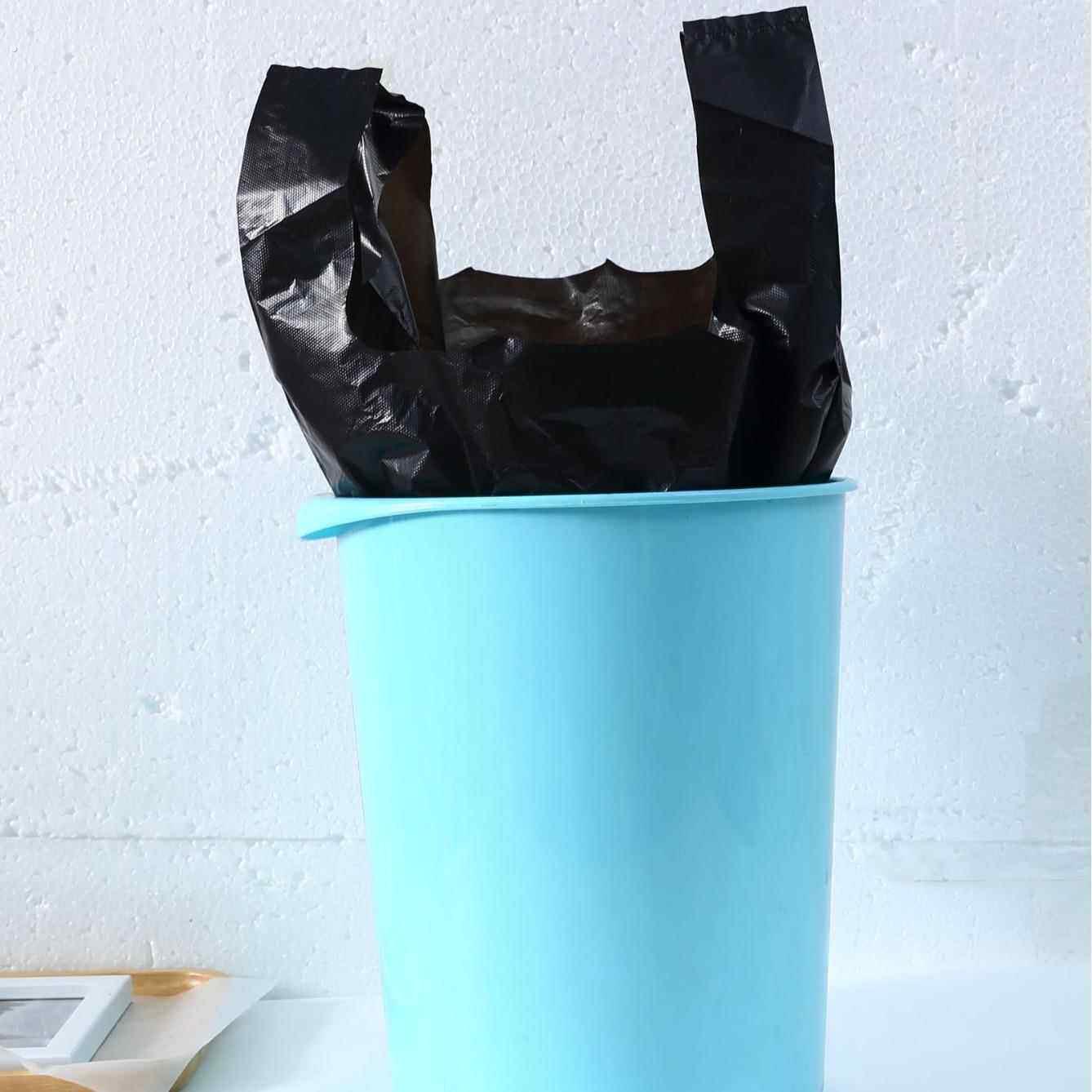 厂家直销黑色垃圾袋加厚手提式家用厨酒大中小号背心式马甲塑料袋