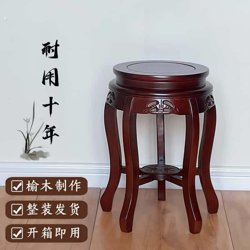 圆形凳子实木中式家用舞蹈古筝凳客厅茶室餐桌凳矮凳