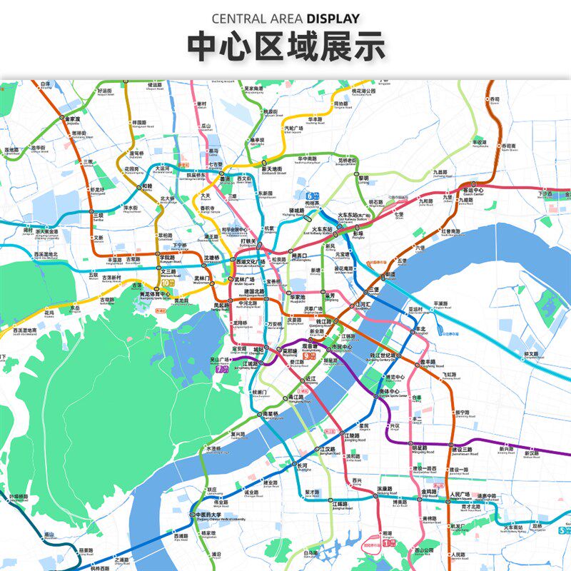 南京杭州地铁线路图2028特种纸油画布装饰画简约交通高清【简办】