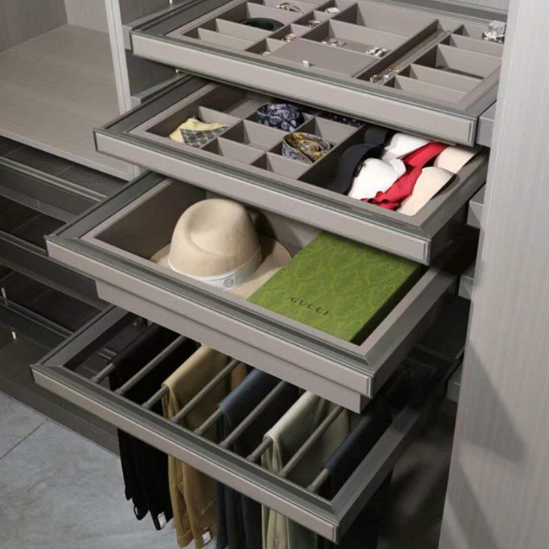衣柜拉篮抽屉式衣帽间衣橱内伸缩裤架家用衣整体橱柜子推拉收纳储