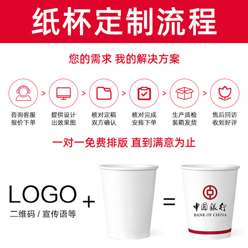 纸杯定制印logo广告杯定做一次性水杯加厚环保商务印LOGO订做杯子