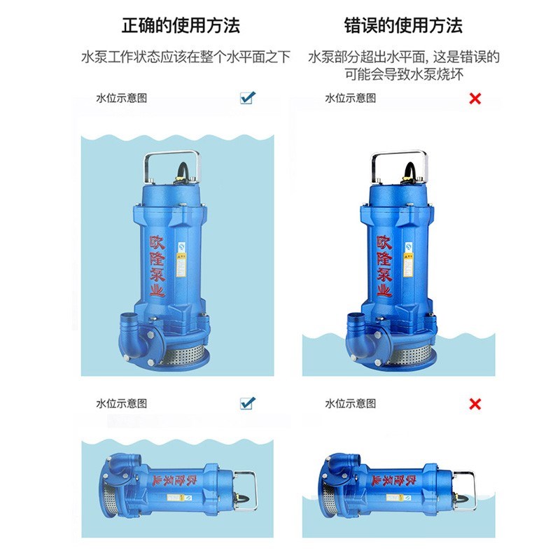 欧隆高扬程工程泵排污泵农田灌溉抽水机市政工业潜污泵家用潜水泵