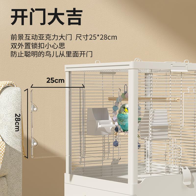 鸟笼鹦鹉笼子亚克力大号横丝双层玄凤虎皮专用豪华别墅防溅繁殖笼