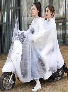 电车专用雨衣双人二轮电动车2人轻薄防霉厚实女款小个子简便实用