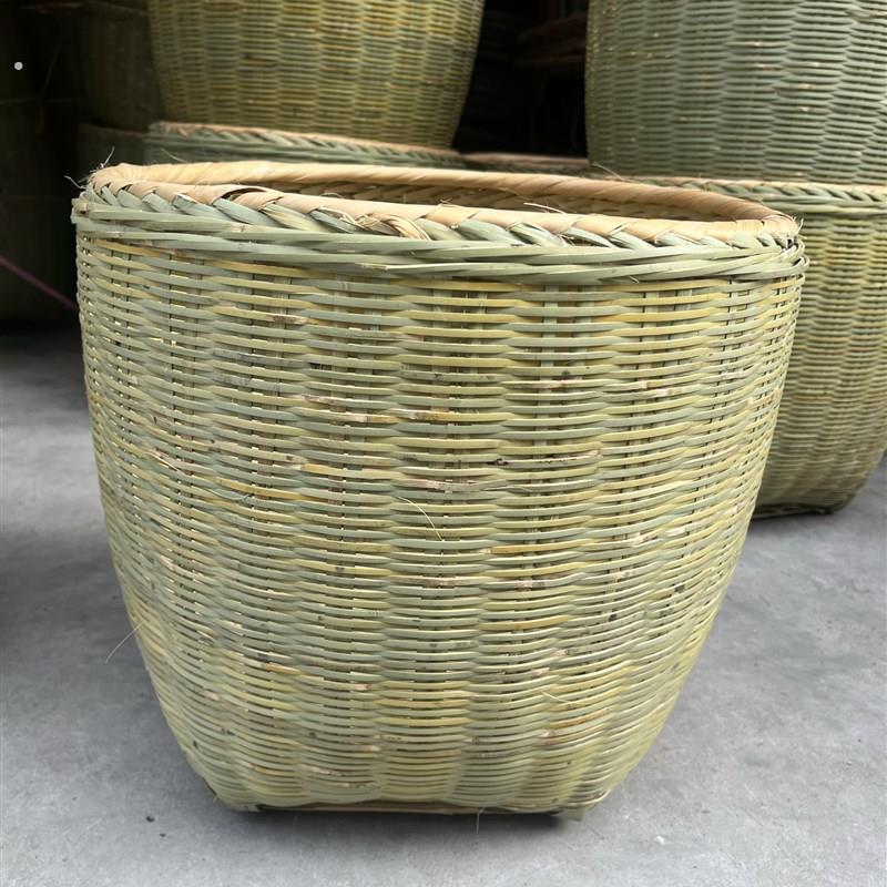 竹编淘米竹筐大小号竹篮子竹篓超市展示筐竹箩子粮食收纳箩筐