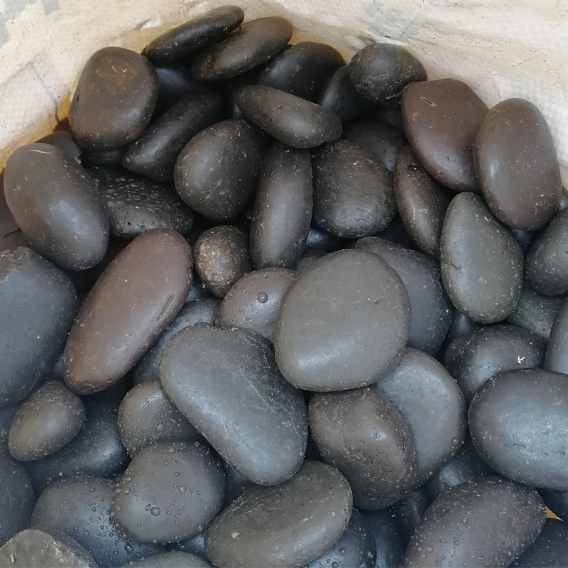 黑色鹅卵石雨花石原石天然园林庭院铺路石头园艺铺面石子小鹅软石