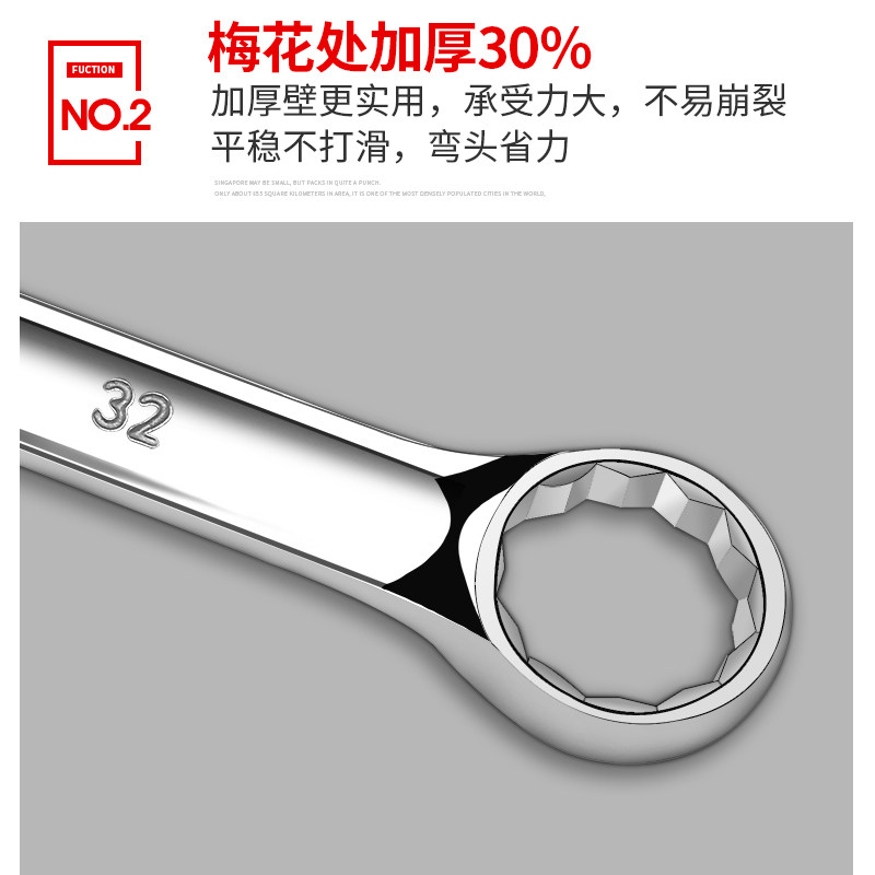 东工两用扳手套装工业级开口梅花扳手汽修两用扳手大全8-32mm组套