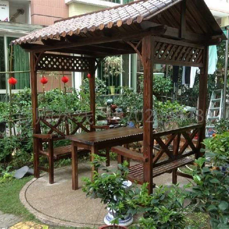 实木复古怀旧新款摇椅防腐椅休闲椅庭院室外户外秋千碳化木吊篮椅