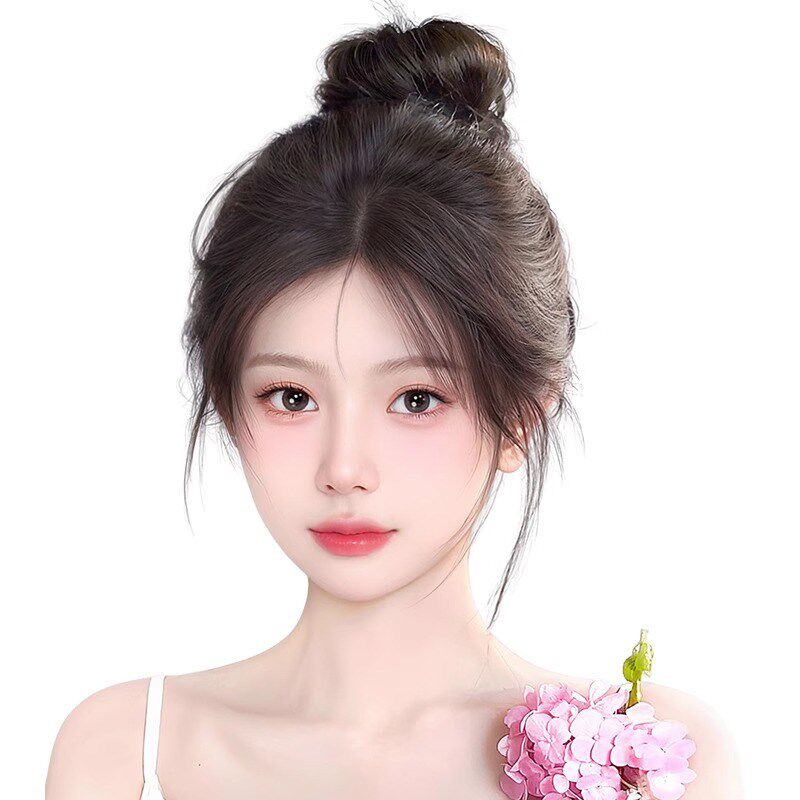 胎毛八字刘海假发女片头顶真发自然前额鬓角补发无痕发际线假发贴