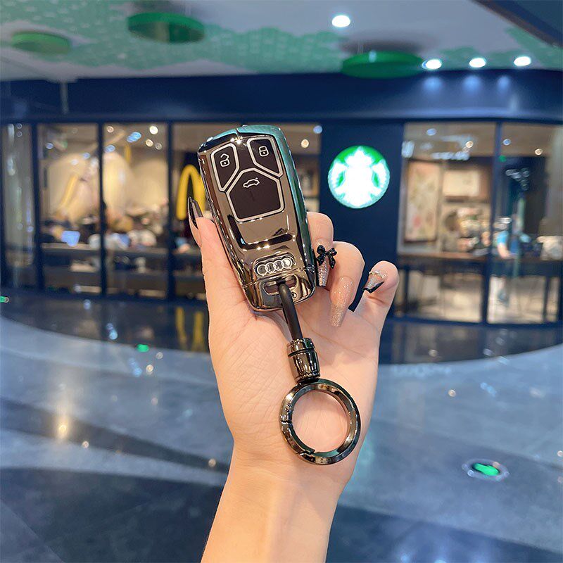 奥迪新A4L Q7 Q5L A5 A8L A7汽车钥匙套钥匙扣保护壳包专用高档女