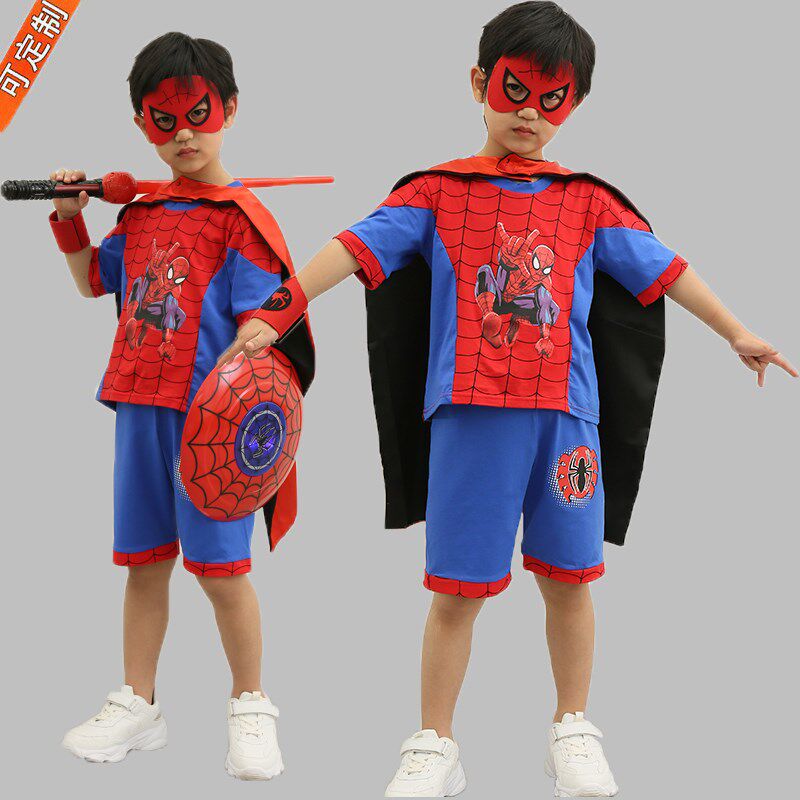 蜘蛛侠儿童衣服男童套装角色扮演服六一幼儿园小孩舞蹈走秀表演服
