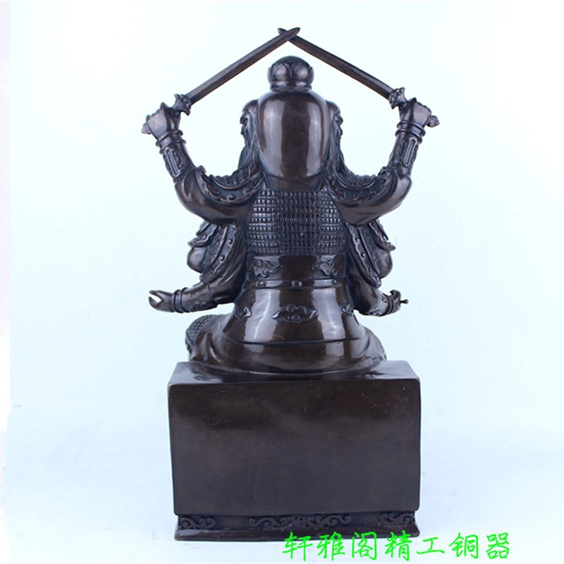 纯铜火神摆件铜火神爷像铜火德神君像三头六臂火星爷家居客厅