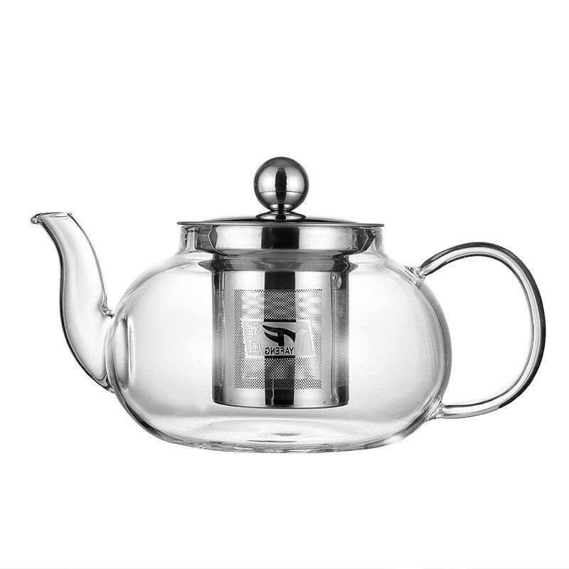 雅风玻璃茶壶圆润壶泡茶壶沏茶壶明火加热壶黑晶炉壶水壶咖啡壶