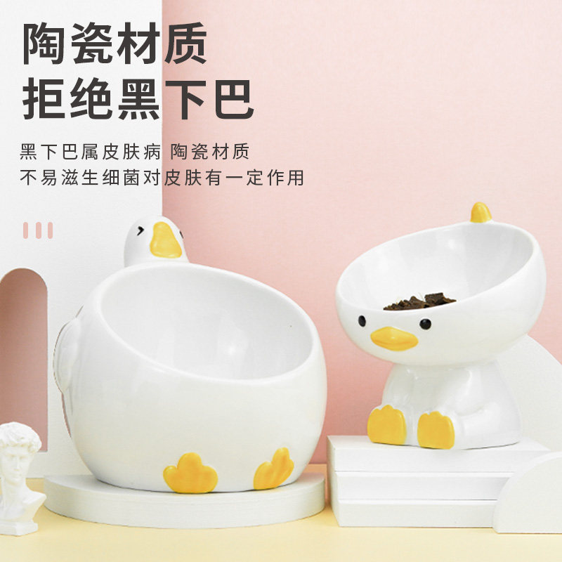 鸡鸭鹅系列陶瓷宠物碗猫食盆狗狗水碗罐头零食碗成幼猫咪饮水壶碗