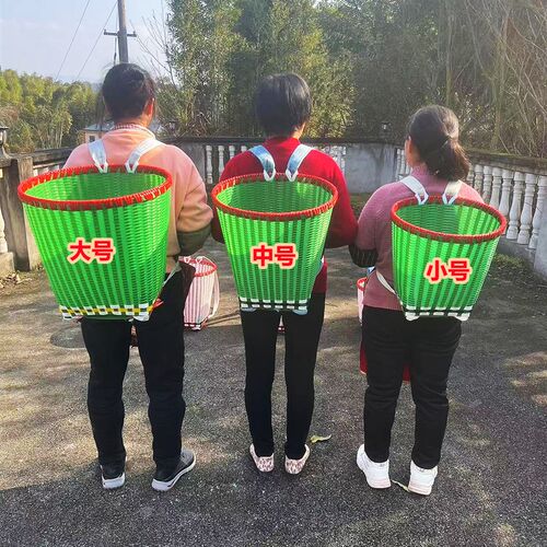 背篓竹编纯手工成人彩色家用大号买菜背篼四川竹篮竹篓竹筐收纳筐