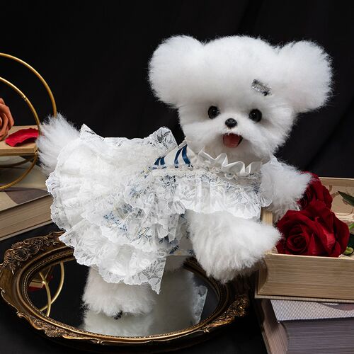 宫廷白雪姬衣服夏季薄款透气防掉毛幼犬小型犬夏天约克宠物连身裙