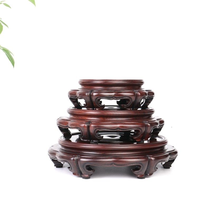 非洲酸枝木瓷器底座实木雕刻玉器摆件花瓶盆景文玩工艺品底托木垫