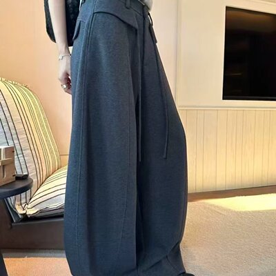 实物图已更新 早春简约百搭宽松显瘦卫裤休闲裤弯刀裤女8807