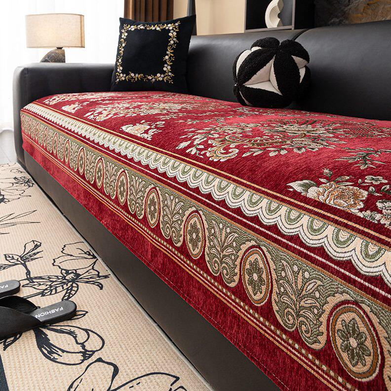 2026新款欧式轻奢新中式四季通用一片式组合时尚沙发垫套罩靠背巾