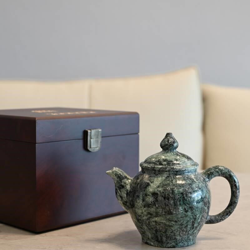 圣地莲花墨脱石锅墨脱皂石纯手工茶壶家用品茗单茶壶礼盒装龙壶