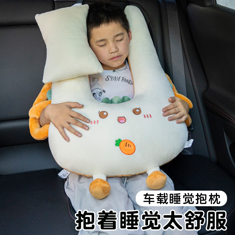 车载儿童坐车睡觉神器后排靠枕安全带防勒脖车上抱枕汽车抱睡枕头