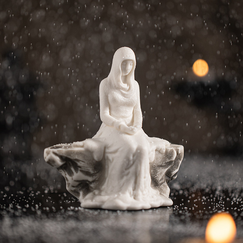 冰雕雪女创意陶瓷摆件仕女禅意家居客厅玄关酒柜博古架装饰艺术品
