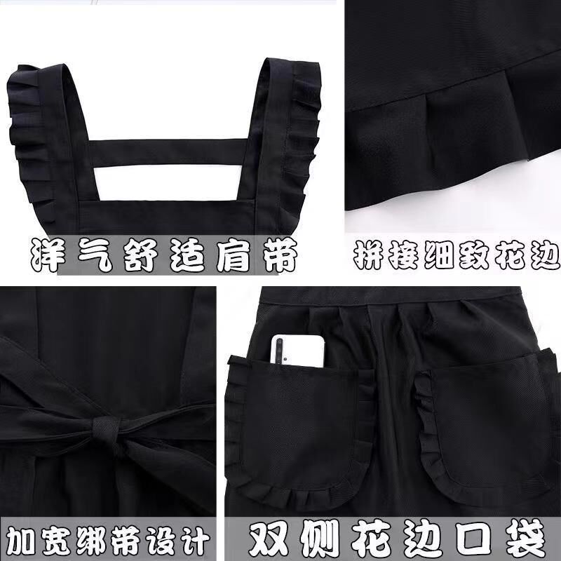 网红洋气个性花边公主围裙厨房家用防污耐脏围腰