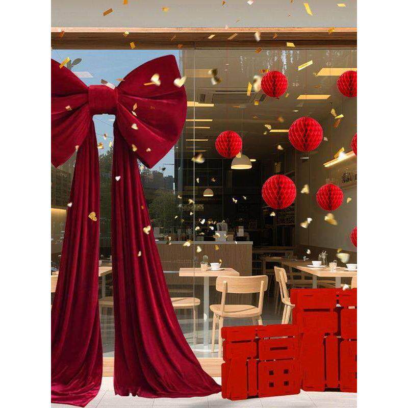 女装店橱窗新年氛围布置2026新年场景装饰品氛围感布置元旦过年布