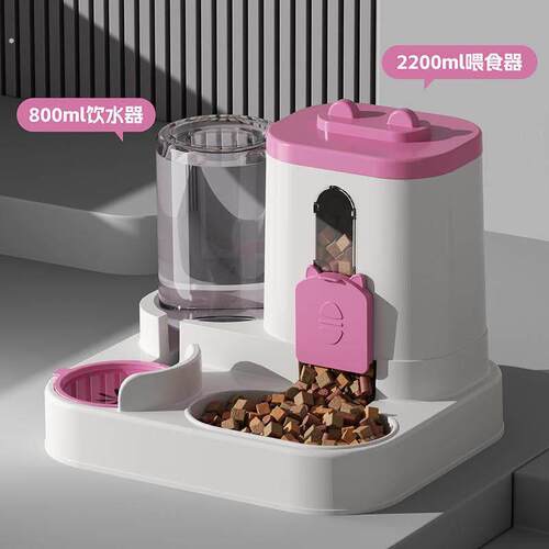 新款自动猫咪喂食器狗碗宠物碗猫盆二合一饮水机猫碗宠物用品