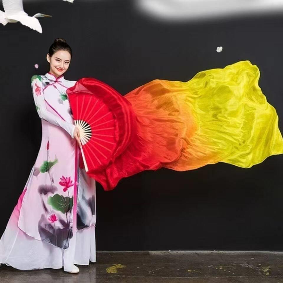 古典舞扇子舞蹈长飘红绸带跳舞秧歌彩带运动会广场舞表演道具长绸