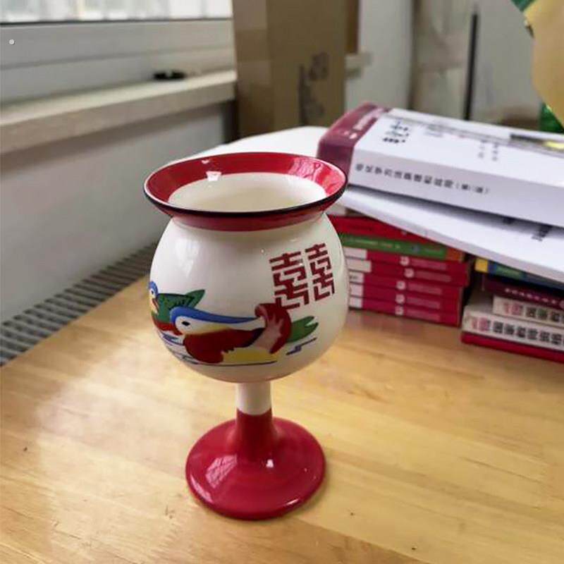 痰盂高脚杯红酒杯家用稀奇古怪抽象杯子复古陶瓷马克杯耐高温水杯