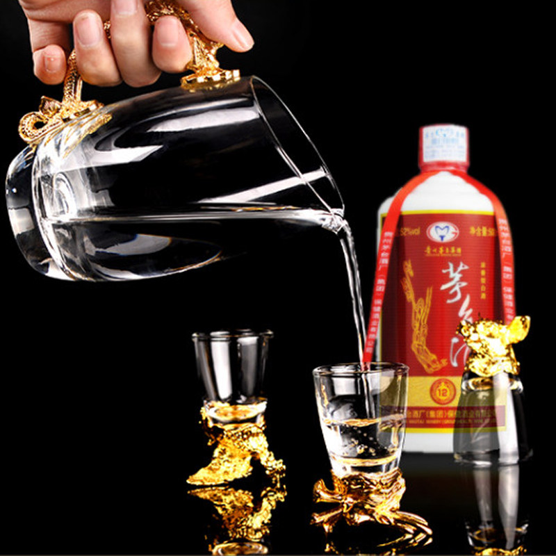 12祇十二生肖水晶玻璃中式白酒杯套装分酒器酒具小酒杯一口杯家用