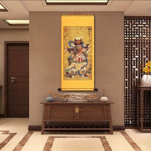 四大护法画像岳关马温赵元帅像挂画卷轴水陆画