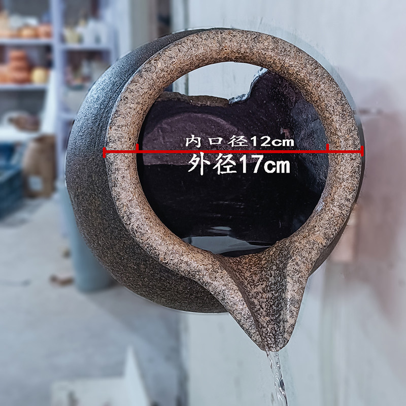 DIY自创流水墙造景贴墙挂壁仿陶流水罐鱼池鱼缸循环水幕墙户外庭