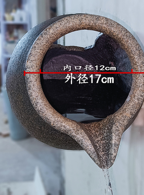 DIY自创流水墙造景贴墙挂壁仿陶流水罐鱼池鱼缸循环水幕墙户外庭