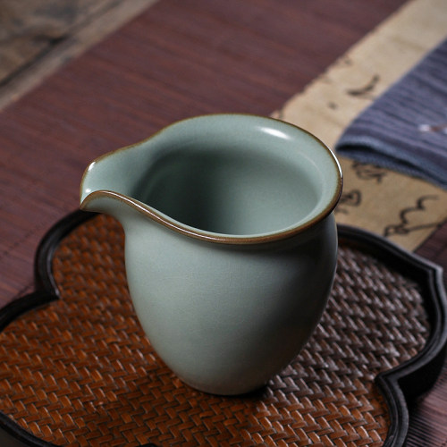 汝窑公道杯手工冰裂陶瓷泡茶功夫茶具配件匀杯分茶器复古茶海家用