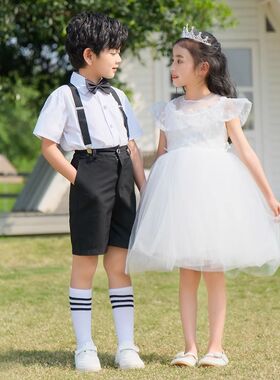 爱的华尔兹表演服幼儿园毕业礼服儿童朗诵合唱背带裤公主裙演出服