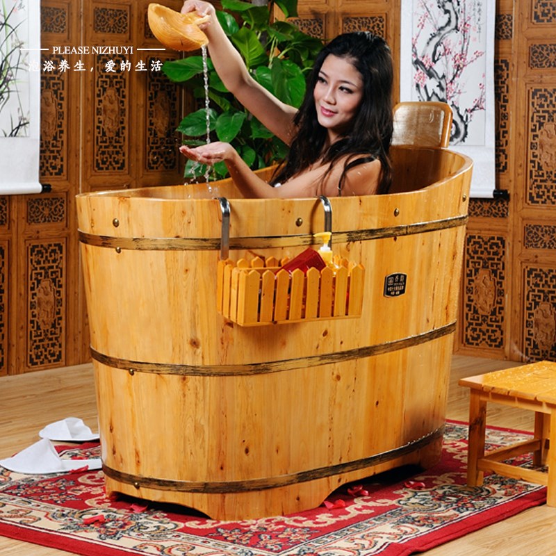香柏木熏蒸洗澡木桶蒸汽沐浴桶桑拿木桶药浴养生桶实木浴缸洗澡盆