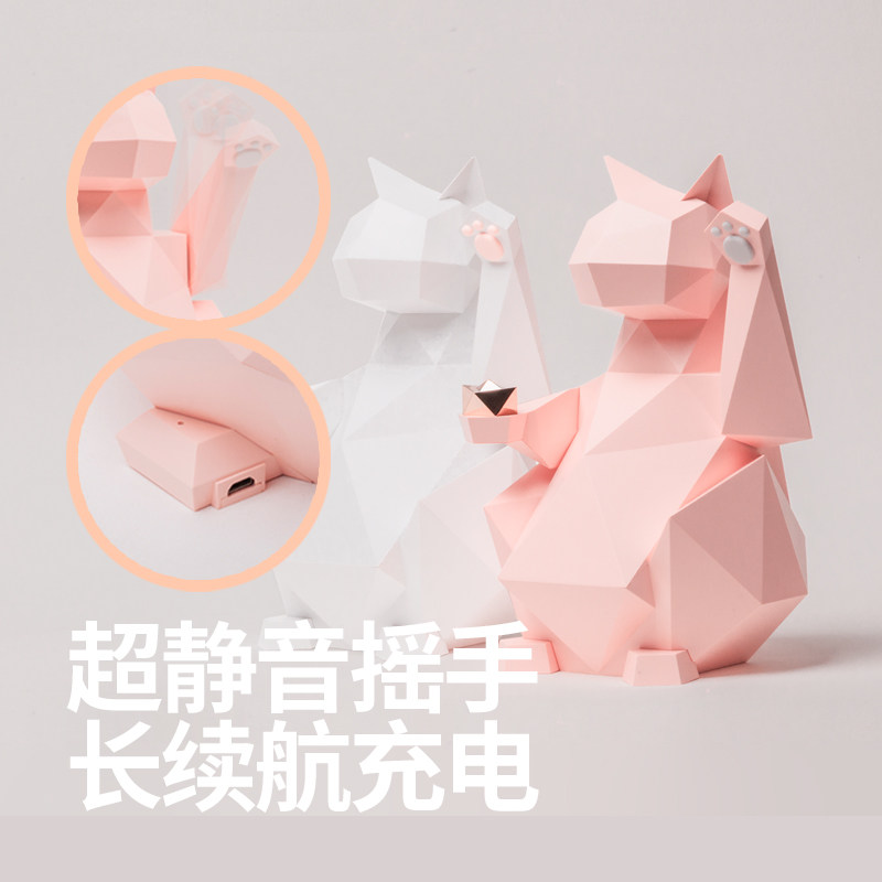 青红皂白自动招手招财猫2025新款办公室创意摆件店铺前台开业礼物