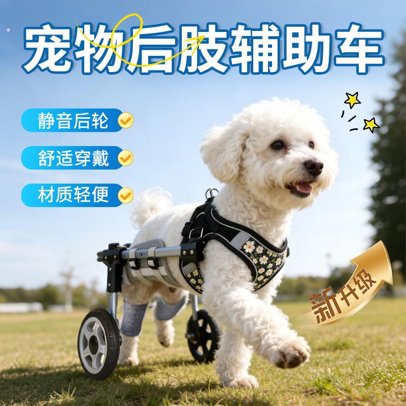 宠物推车狗狗轮椅后肢身心障碍瘫痪康复动物辅助支架四轮代步后肢