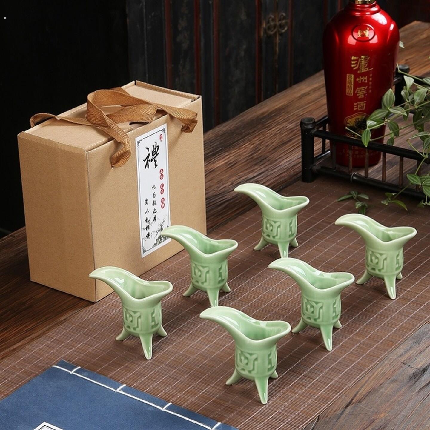 网红酒杯小盏古风设计感小众高颜值精致迷你小酒杯家用小号一口杯