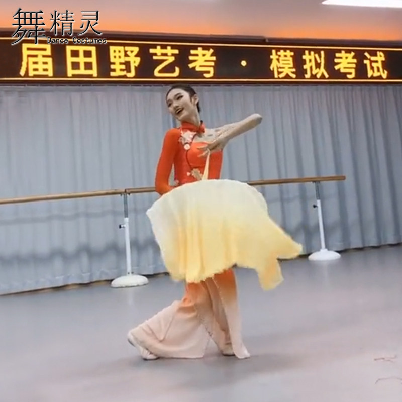 古典舞胶州秧歌舞蹈服桃李杯咏荷沂蒙颂扇舞飘逸舞蹈演出服艺考服