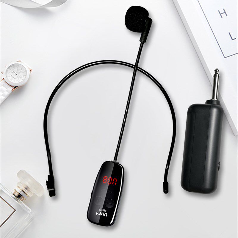 一拖二uhf无线麦克风专业拾音器头戴式电容指向性收音家用可调频