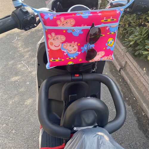 摩托车电动车防撞垫带收纳格儿童座椅前置防撞防磕头垫婴儿护头枕