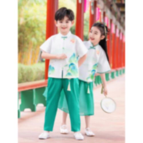儿童演出服幼儿园中国风朗诵汉服小学生合唱服舞台表演服装