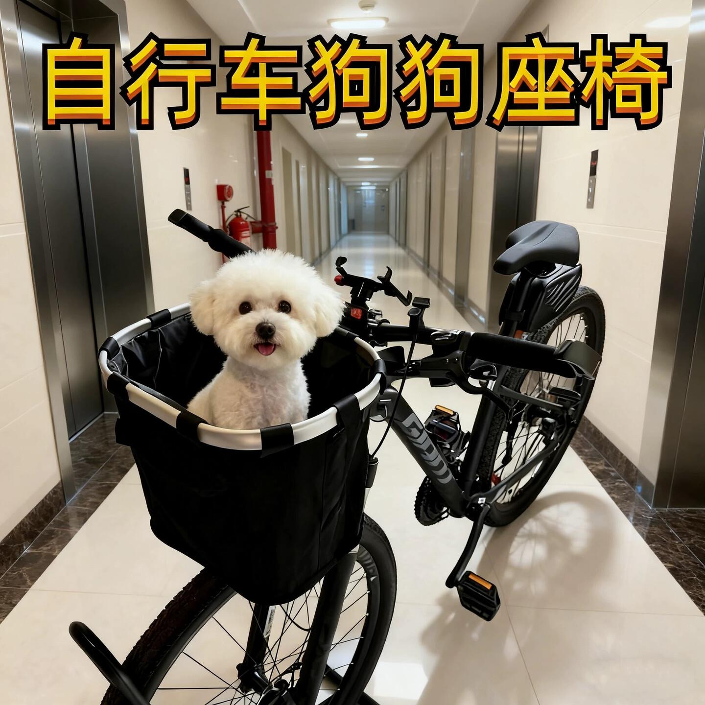 狗狗自行车座椅折叠车车筐山地车配件宠物外出单车座椅前置款便携