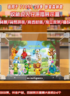 盒沐箱储适用于S71051人仔抽抽乐第28季主题展示盒亚克力透明防尘