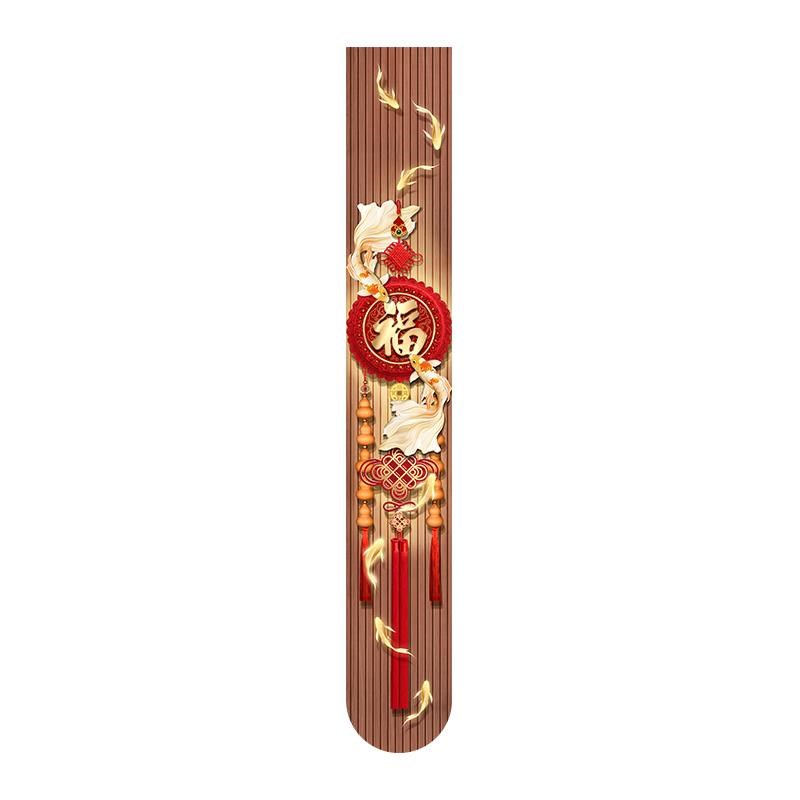 新中式九鱼图玄关装饰画福字中国结墙壁画喜庆新年电视背景墙挂画