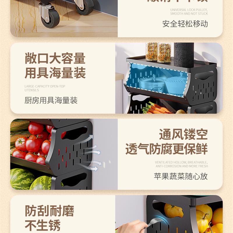 厨房多层蔬菜置物架家用落地放菜架子多层果蔬水果菜篮子收纳筐