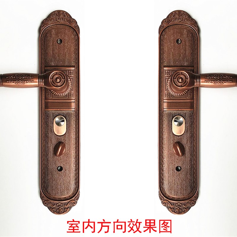 豪华铝合金加厚把手别墅双开门对开门子母门拉手欧式仿古防盗门锁